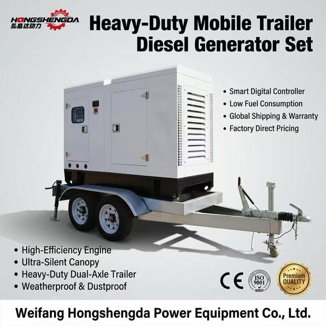 Authorized Cumminss Diesel Generator 20kw 30kva 40kva 50kva 100kva 150kva Trailer Mobile Silent Electric Power Genset Set