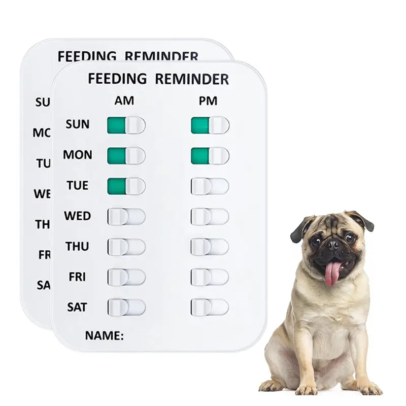 Pet Feeding Chart Magnetic Tracker 3 Times a Day Sticker Daily Indication Tool Dog Feeding Reminder for Medicine and Food