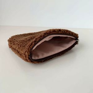 Pochette de maquillage tendance avec fermeture éclair, en tissu éponge, coton, velours, serviette et accessoires pour éponge, trousse à cosmétiques - Product Image 4