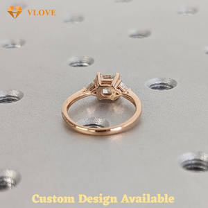 Bague en diamant de laboratoire taille princesse, bague en diamant de laboratoire personnalisée à 3 pierres, bague en diamant taille princesse 3 carats - Product Image 4