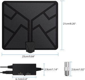 <span class=keywords><strong>Antenne</strong></span> <span class=keywords><strong>TV</strong></span> numérique intérieure ultra-légère à design plat avec prise en charge UHF/VHF, connexion <span class=keywords><strong>coaxiale</strong></span>, réception des ondes terrestres haute définition - Product Image 2