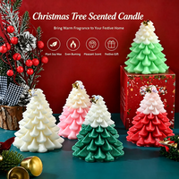 Vela Aromática 3D con Forma de Árbol de Navidad, Caja de Regalo de Lujo, Decoración Navideña para Mesa, Vela Perfumada, Regalo de Navidad para el Hogar