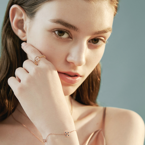 Bagues de luxe série fleur animale en acier inoxydable plaqué or rose avec bijoux Moissanite pour femmes fête d'anniversaire de mariage - Product Image 6