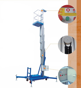 Plataforma elevadora de aleación de aluminio, tipo móvil hidráulico, Manual de elevación de un solo mástil vertical para trabajo a gran altitud - Product Image 3