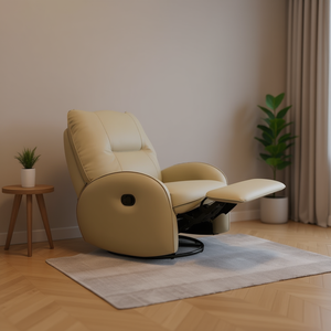 Poltrona Reclinabile Elettrica Homeera in Pelle Grigia con Spugna ad Alta Resilienza e Telaio in Legno, Sedia Motorizzata per Soggiorno - Product Image 2