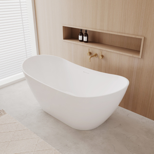 Luxury Freestanding Bathtub Vietnam Contemporary Design Acrylic Fiberglass OEM ODM Custom <b>Drain</b> Logo Finish - Product Image 2