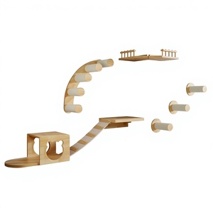 Système d'escalade mural complet pour chat, ensemble de 7 pièces, ensemble de meubles muraux de luxe pour chat avec capsule spatiale et pont - Product Image 3