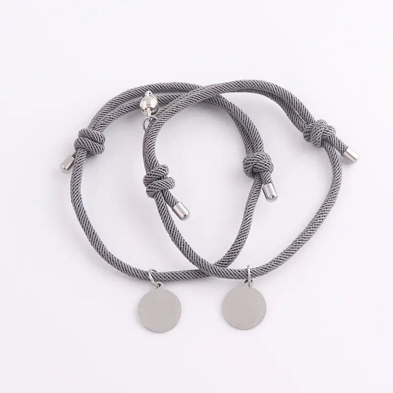 Pulseira feminina para casal 2, novo bracelete de aço inoxidável com fechamento magnético, pçs/set