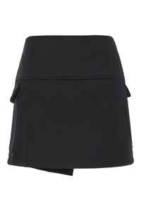 Best Selling Designer Department Five Central Split Lined Inside High Waist <b>Black</b> Mini Wool <b>Skirt</b> - Product Image 2