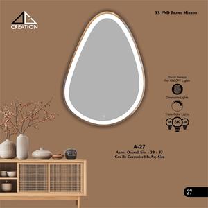 Hecho de Premium SS 304 Este MARCO DE ESPEJO PVD presenta un acabado de martillo que agrega Profundidad de textura y estilo a cualquier pared - Product Image 4