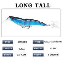 Newbility Günstiger Angelköder 95mm/13,6g Simulierter Garnelen-Hardlure
