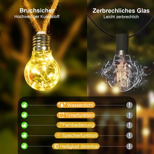 80 LED di alta qualità luci solari per Patio matrimonio padiglione & <span class=keywords><strong>balcone</strong></span> 8 modalità di impostazione esterna <span class=keywords><strong>con</strong></span> IP44 Rating - Product Image 4