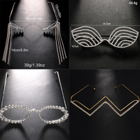 Monture de lunettes tendance en métal semi-cerclée avec strass géométriques, incrustations de diamants haut de gamme, pour soirée, monture demi-cerclée transparente