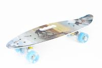 Planche à roulettes portable en forme de poisson à motif personnalisable avec roues clignotantes quatre roues pour hommes et femmes
