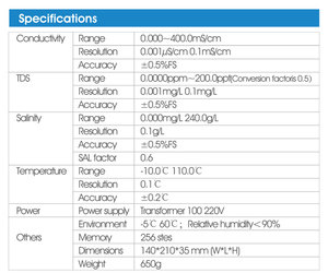 Laboratório CON500 Benchtop Condutividade Automática TDS Medidor de Salinidade analisador para testes de água - Product Image 4