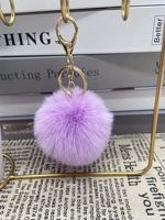 2025 Offre Spéciale pas cher personnalisé Style Simple moelleux mignon 8cm fausse fourrure Pom Pom boule de fourrure porte-clés