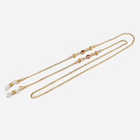 Chaîne de lunettes mate avec perles, support pour lunettes de soleil, sangle en strass métalliques, collier pour lunettes de marque M&K, modèle MGC034, fait main
