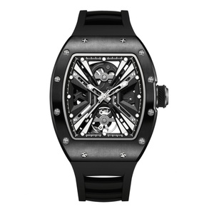 Montre Homme Mechanical <b>Watches</b> Custom Logo Hollow Out Barrel Automatic Skeleton <b>Watch</b> for Men - Product Image 4
