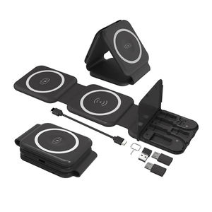 Cargador inalámbrico plegable de 15W 10 en 1 para teléfonos móviles, relojes y <span class=keywords><strong>Airpods</strong></span> Cargador inalámbrico magnético - Product Image 1