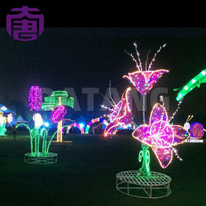 Grandes lumières décoratives à motif de fleurs 3D LED, couleur personnalisée, pour intérieur et extérieur, indice de protection IP65, pour la décoration de Noël, des fêtes et des festivals - Product Image 2