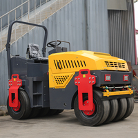 Nuevo Compactador Vibratorio de Asfalto de Doble Tambor con Neumáticos de Goma para Viajes, 3 Toneladas, Alta Eficiencia Operativa