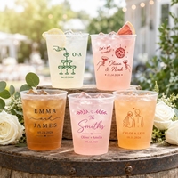 Gobelets en plastique givré personnalisés 12oz 16oz – Gobelets de fête de mariage sur mesure avec noms et date pour réceptions et événements de mariage
