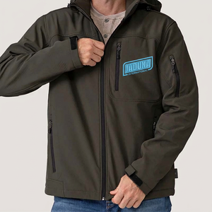Chaquetas cortavientos de concha blanda de entrenamiento personalizadas para hombre, chaqueta impermeable Softshell a prueba de viento para senderismo para hombre - Product Image 1
