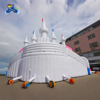 Lilytoys géant château blanc parc gonflable parc aquatique terrestre portable toboggan gonflable avec piscine pour l'extérieur