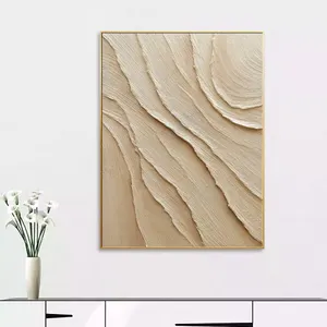 3D Minimalist Ocean Waves Art Painting On Cwaterproofy Texture Psportng Wabi-sabi Wall Art Oil Customized Logo Fabric Canvas