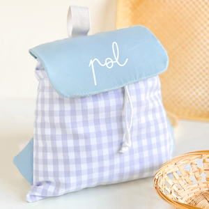 Monogram Toddler Ba lô mầm non cuốn sách kẻ sọc Túi cá nhân trẻ em tùy chỉnh gingham bông ba lô - Product Image 3