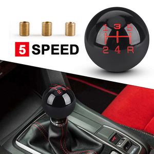 Pommeau de levier de vitesse de voiture en résine noire, alliage d'aluminium, 5 vitesses, universel, pour transmission manuelle, conception ergonomique - Product Image 4