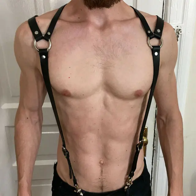PU da người đàn ông bondage quần áo khai thác có thể điều chỉnh quan hệ tình dục cơ thể lồng quan hệ tình dục nam Đồ Lót