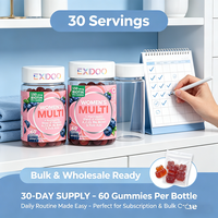 Complément alimentaire multivitaminé pour femmes sous forme de gommes, 15 nutriments clés, 150 mcg de biotine, végétalien, sans gluten, stimulant naturel d'énergie, vitamines B, chrome