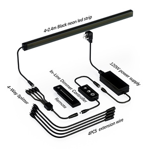 Luz LED de Neón Flexible para Pared, Color Negro Mate, 24V, IP67, Impermeable, CCT 2700-6500K, Ajustable, para Iluminación de Tiendas y Exposiciones - Product Image 4