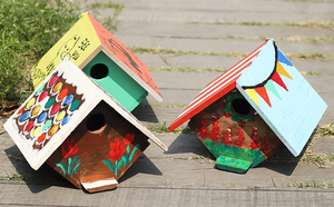 Houten Vogelhuispakketten Bulk Kunst En Ambachten Indoor Vogelhuizen Open Vogelhuisjes Houten Vogelhuisjes Diy Kids Schilderij - Product Image 3