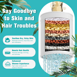 Filtro de cloro de ducha de alto rendimiento Cartucho de filtro de 15 etapas Filtro de ducha revitalizante-Reduce la picazón en la <span class=keywords><strong>piel</strong></span> seca, caspa - Product Image 2