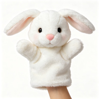 Marionnettes à main en peluche animaux de dessin animé : Chat, Lapin, Ours, Grenouille, Chien, Canard – Jouet doux pour l'histoires pour enfants