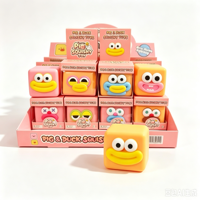 Jouet Squishy en PVC en forme de cochon ou de canard, blocs de construction, avec expressions mignonnes, doux à presser, jouet anti-stress pour enfants de 5 ans et plus