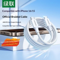 Kabel Data Pengisian Cepat L502 Dual Type-C PD 60W untuk iPhone 15 Pro Max untuk Ponsel CarPlay