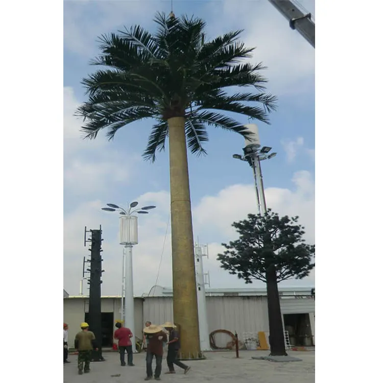 microwave mobile telecom monopole camouflaged date palm tree communication tower
