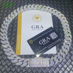 Chaîne cubaine haute couture chaîne personnalisée en argent 925 plaqué or 18 carats Hip Hop Miami chaîne cubaine collier pour hommes - Product Image 3