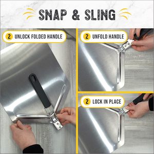 Pala para <span class=keywords><strong>Pizza</strong></span> a Cuadros Extra Grande con Mango Plegable, Accesorios para Horno <span class=keywords><strong>de</strong></span> <span class=keywords><strong>Pizza</strong></span> al Aire Libre, Resistente al Calor, Apto para Horno y Lavavajillas - Product Image 5