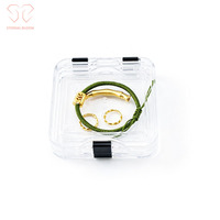 Boîte de rangement transparente antichoc 75x75x25 mm pour petits bijoux et objets précieux
