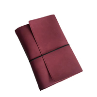 Carnet de notes A5 en cuir PU vintage personnalisé avec logo, pochette multi-cartes, sangle élastique, couverture de carnet de notes
