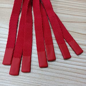 Colorful 100% Polyester Coated High Tenacity Flat Drawcord Sash Cord Rubber Tips Braided 12mm Diameter 135-140cm Length Garments - Product Image 5