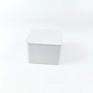 Caja de Almacenamiento Cuadrada Blanca de Hojalata de Grado Alimenticio para Té/Galletas/Dulces/Joyas - Product Image 2