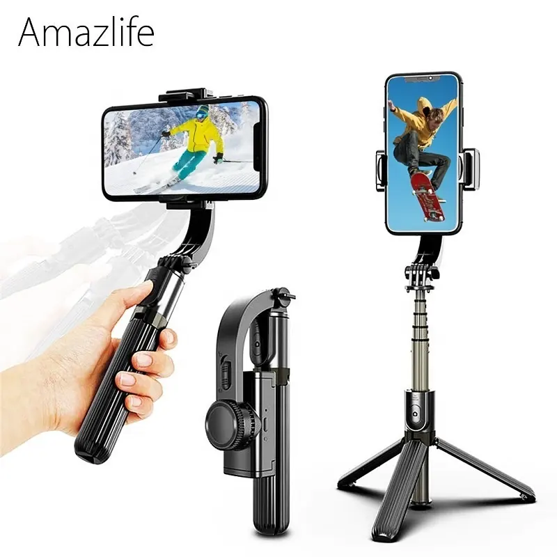 Amazlife L08 Portable Video Selfie Stick Tripod Handy Cell Phone Gimbal Stabilizer