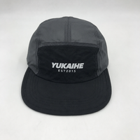 Casquette de sport en nylon à 5 panneaux de haute qualité avec logo personnalisé imprimé, casquette de camping réglable, vente en gros