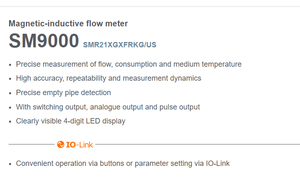 IFM SM9000 Magnetic Inductive <b>Meter</b> Steel <b>Flow</b> Sensor With IO-Link & Empty Pipe Detection for Industrial Cooling <b>Water</b> - Product Image 6