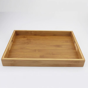 Bandeja de Servir Rectangular de Bambú con Asas para Té, Café, Uso en Hoteles, Color Amarillo Claro Sólido, Número de Pieza SB 250 - Product Image 3